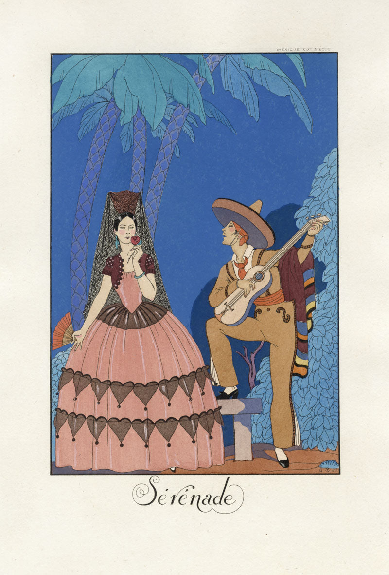 Original Georges Barbier pochoir fashion print from Falbalas and Fanfreluches, 1922–1926 French Art Nouveau edition