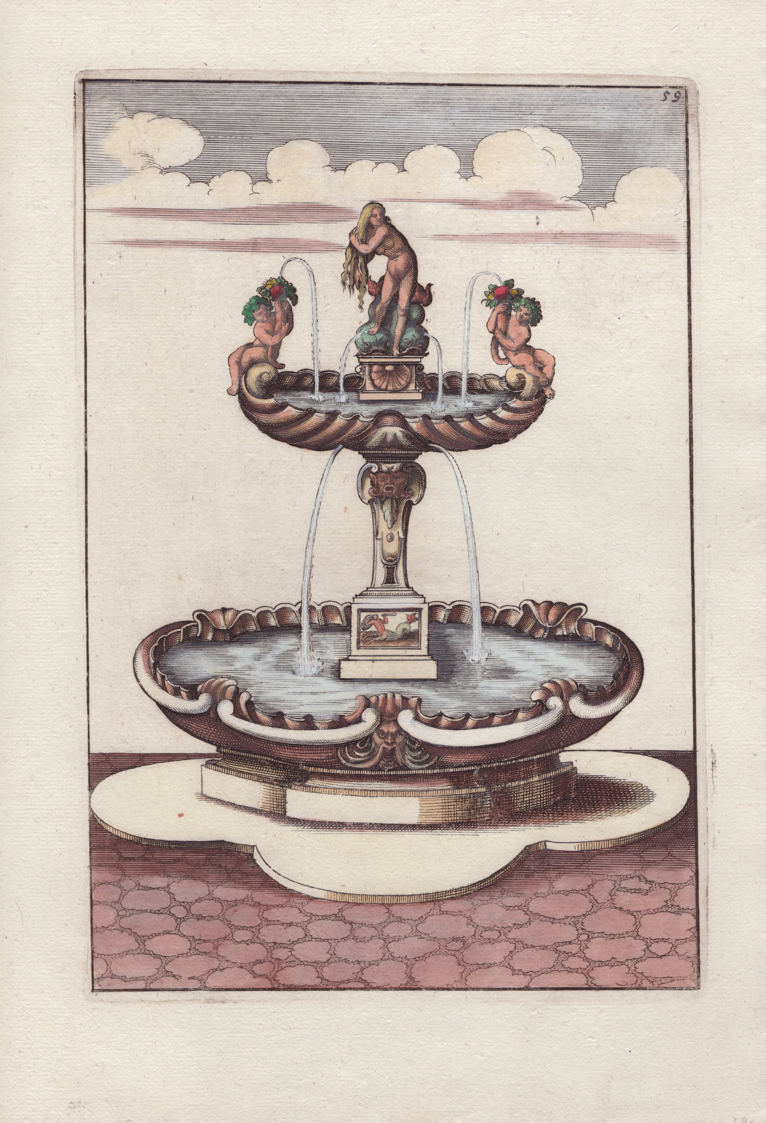 Bockler 1664 Fountain Engravings | Panteek Antique Prints