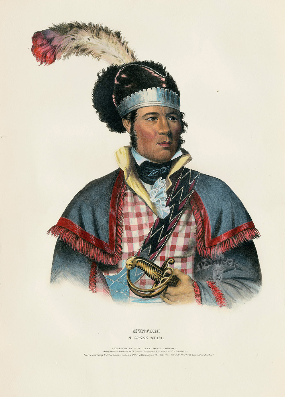 Original ethnographic print of indigenous peoples — 17th-century engraving from John Ogilby's America 1671, available at Panteek