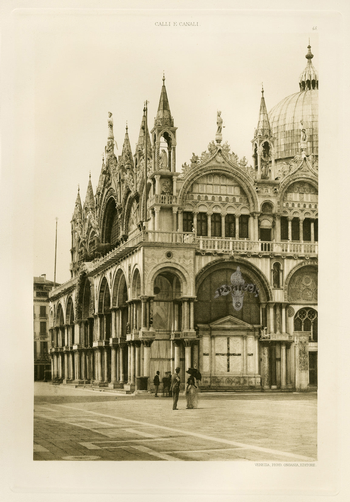 Ongania original photogravure of Venice canal and palazzo from Calli e Canali in Venezia 1891