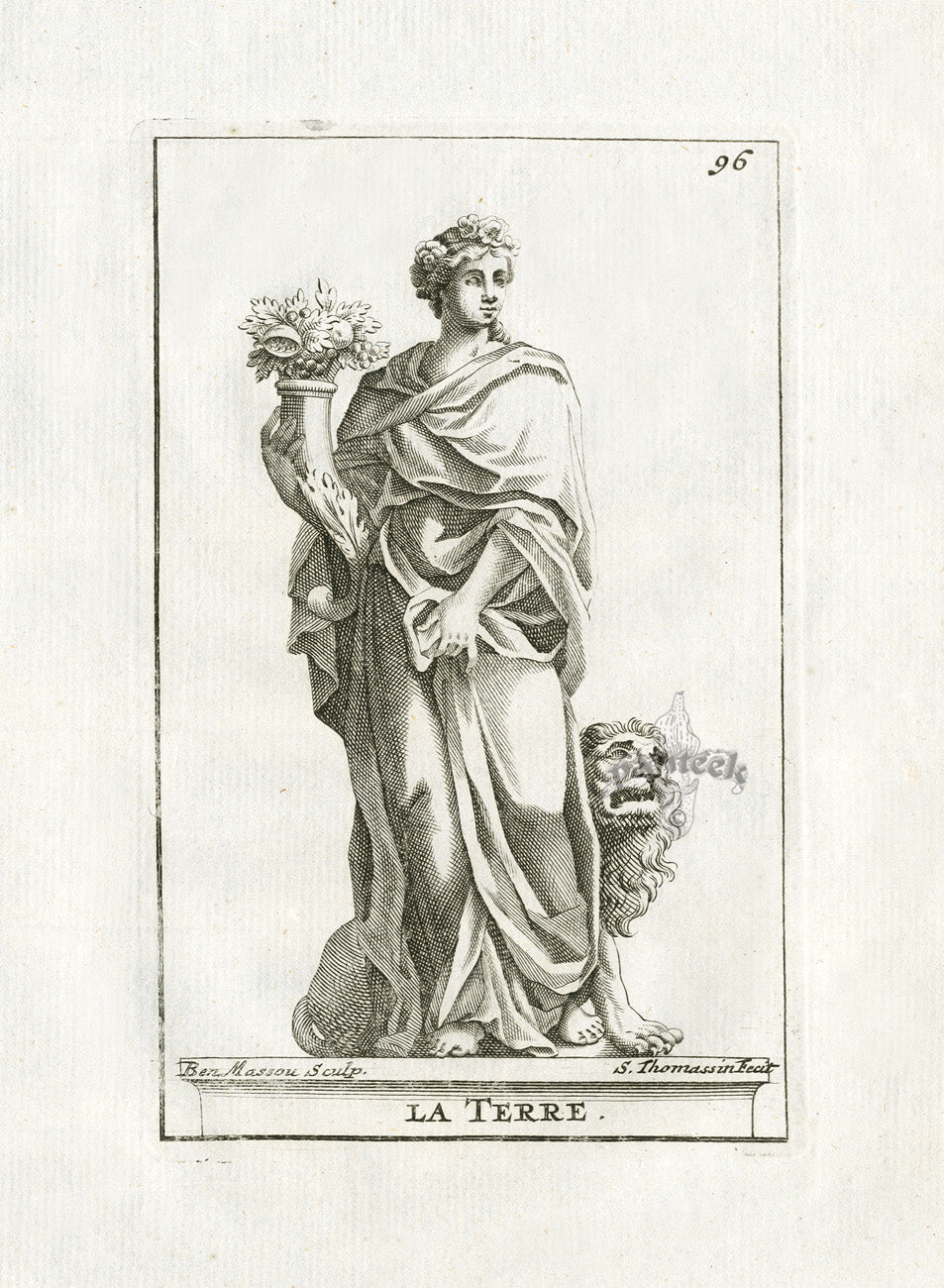Antique copper plate engravings of Versailles statues, gardens, and fountains by Simon Thomassin, 1724, from the Recueil des Statues du Chateau de Versailles
