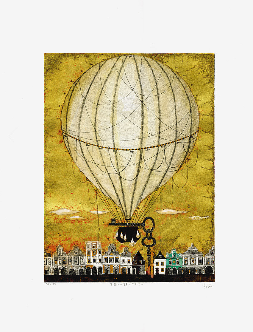 Each print is on thick, high-quality creamy white washi paper with very vibrant color and extensive use of gold leaf