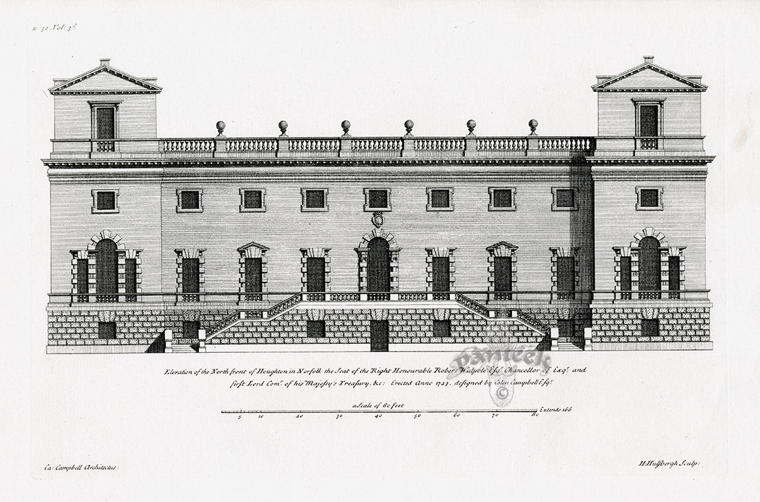 Architecture Stately Homes Vitruvius Britannicus Houghton N. 1715