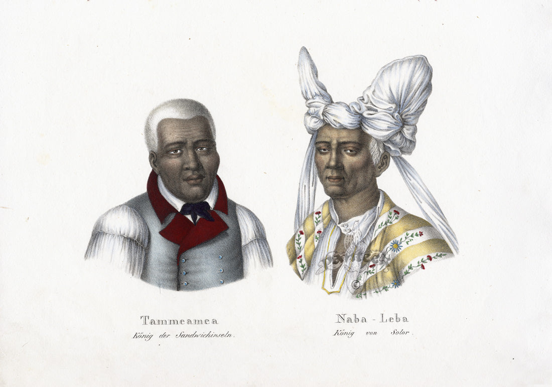 Bodmer Indigenous Peoples of the World Antique Print 1845 Kings