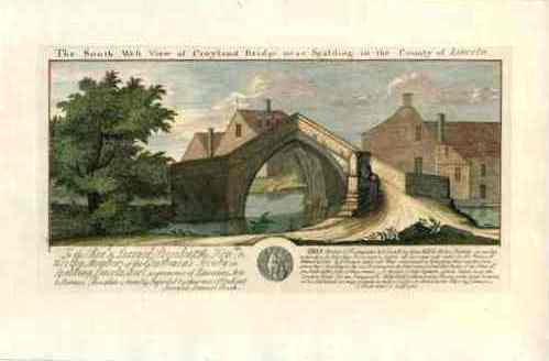 Buck Ruins of Castles & Abbeys in England 1726 Croyland Bridge