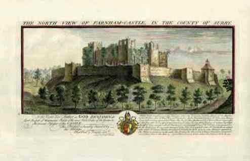 Buck Ruins of Castles & Abbeys in England 1726 Farnham Castle