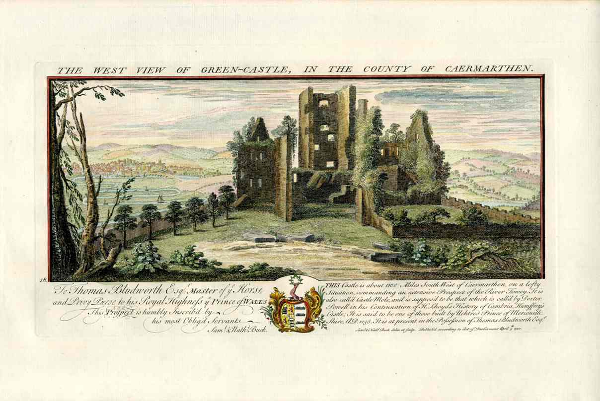 Buck Ruins of Castles & Abbeys in England 1726 Green Castle