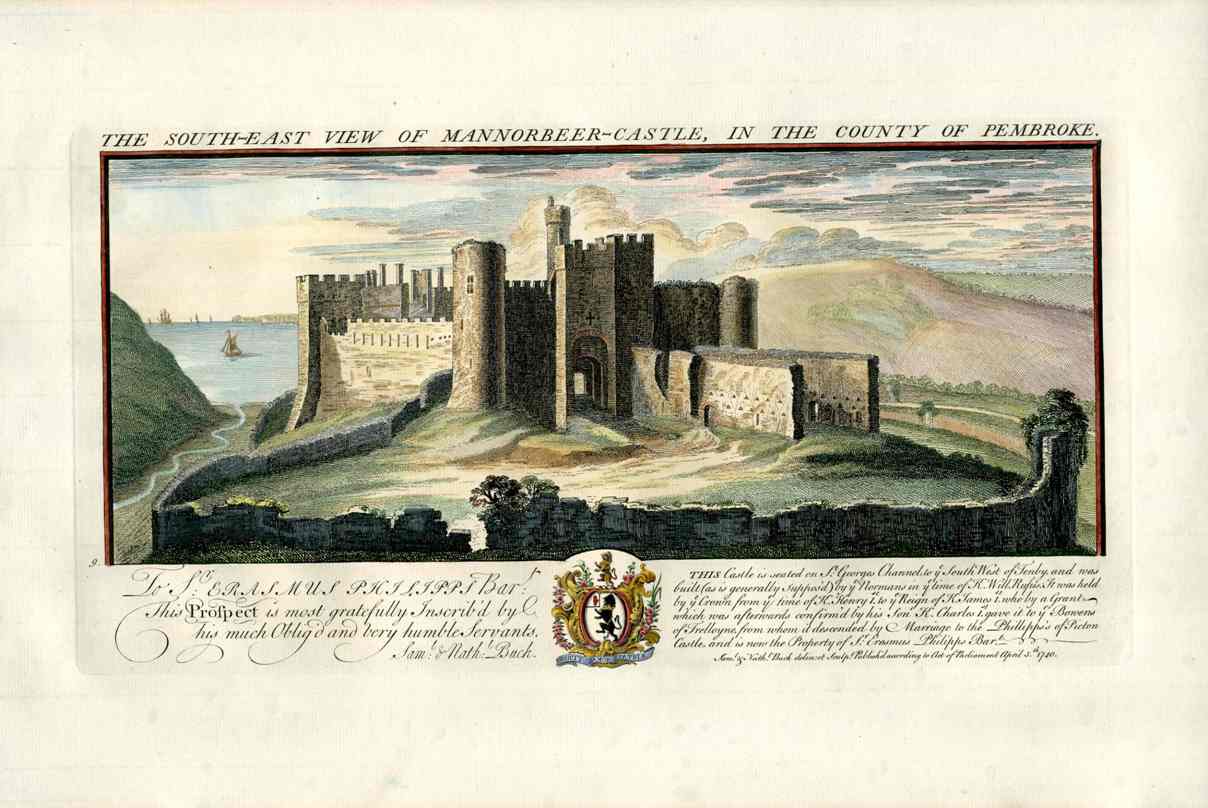 Buck Ruins of Castles & Abbeys in England 1726 Mannorbeer Castle