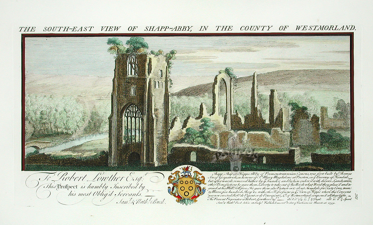 Buck Ruins of Castles & Abbeys in England 1726 Shapp Abby