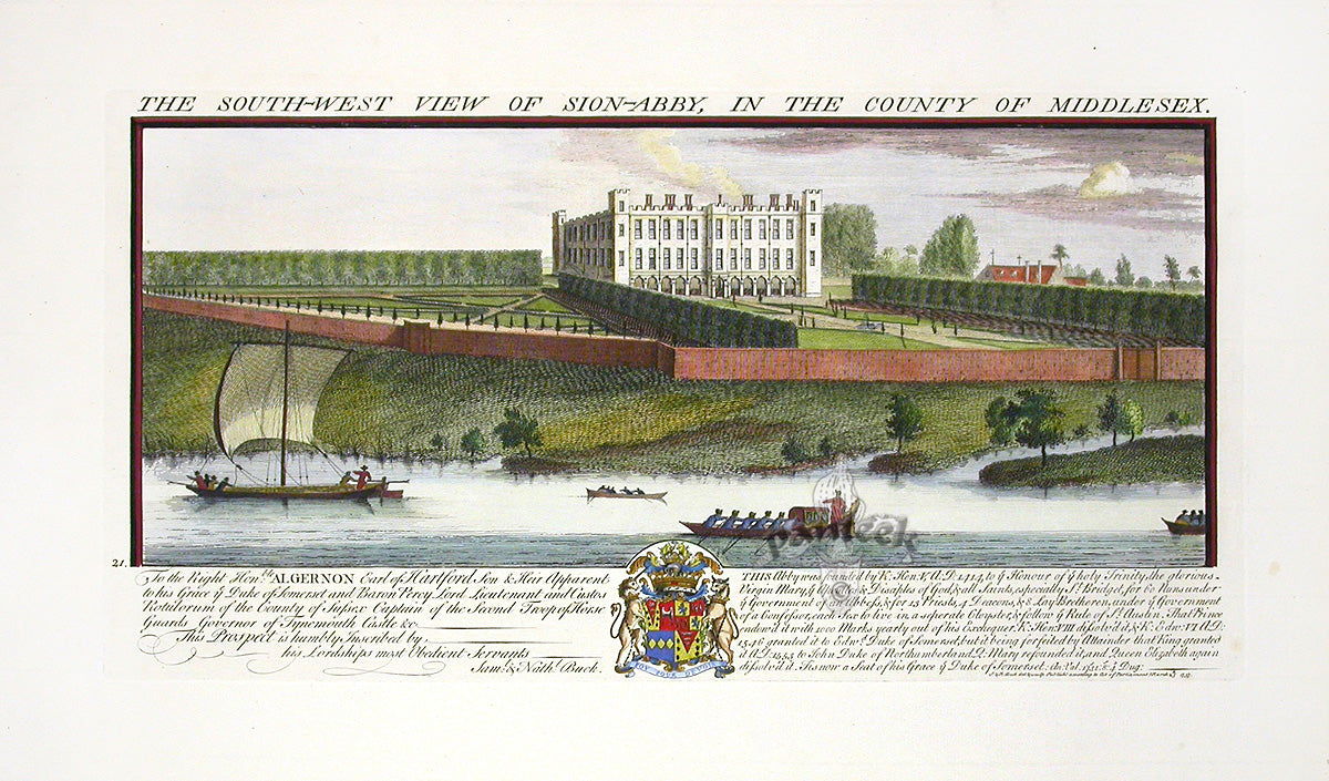 Buck Ruins of Castles & Abbeys in England 1726 Sion Abby