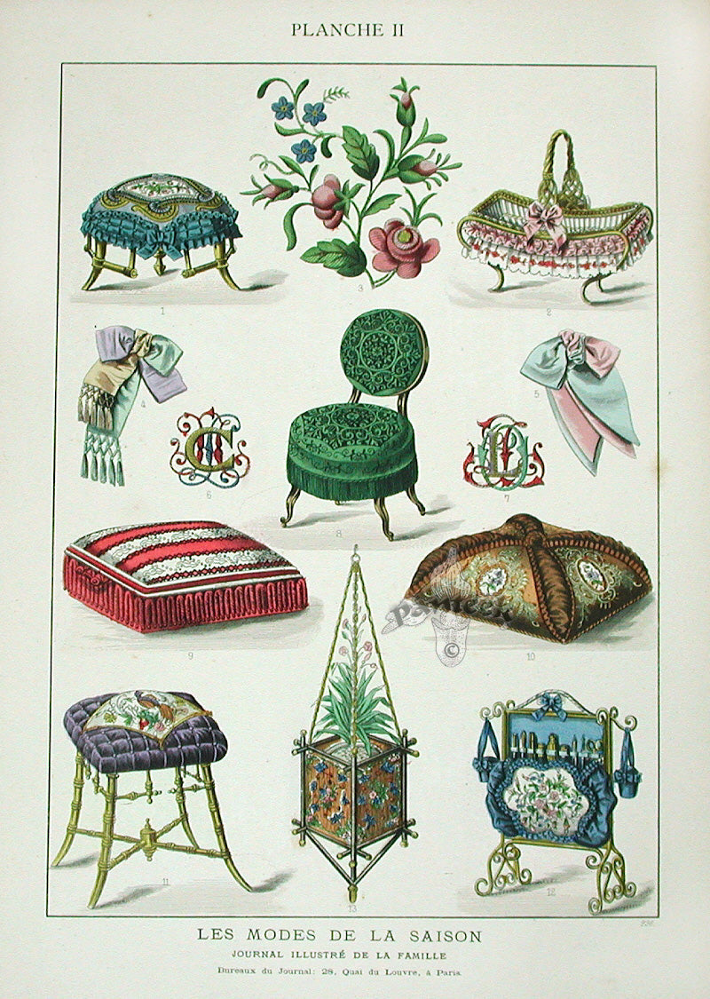 D'ouvrages De Fantaisie Deco Antique Print Home Furnishing Chair