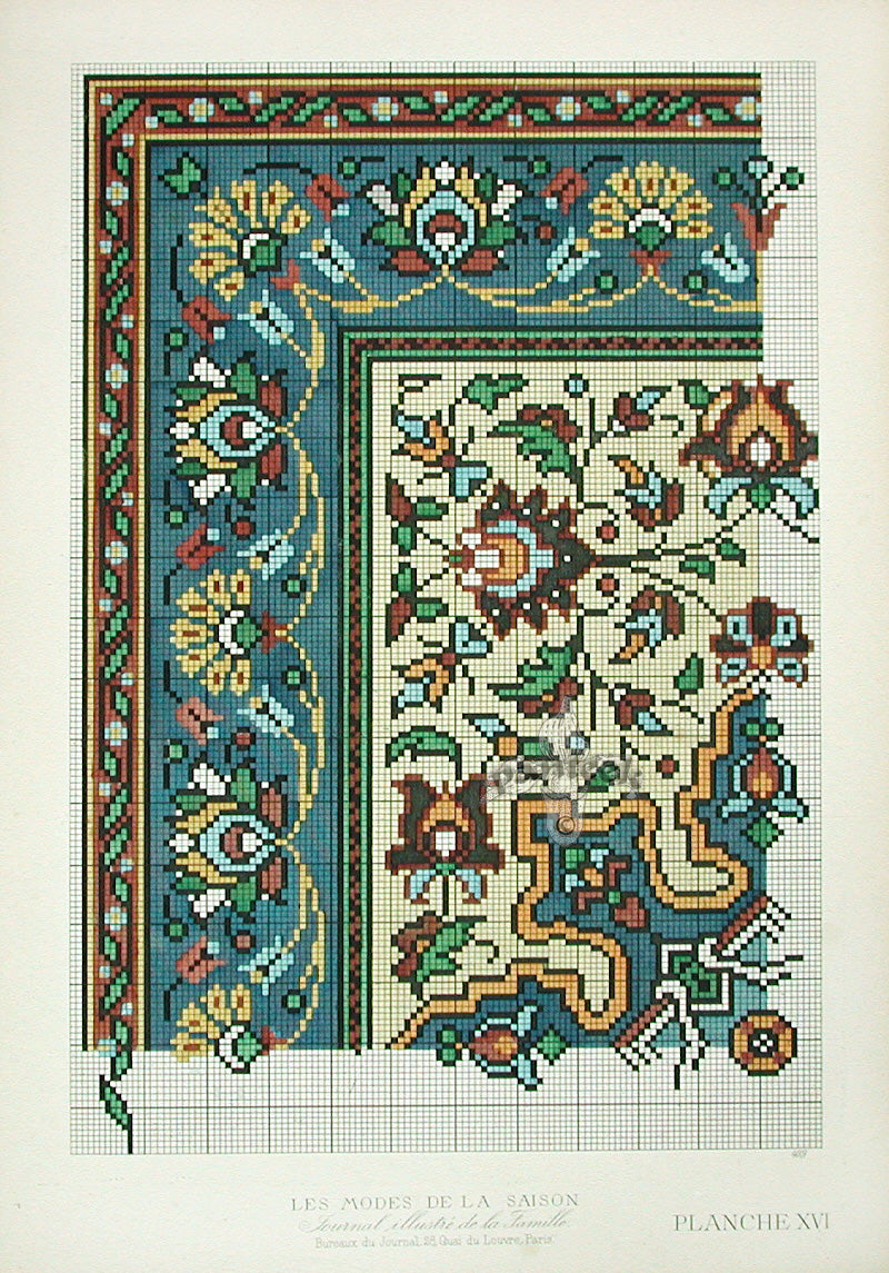 D'ouvrages De Fantaisie Deco Antique Print Home Furnishing Floral