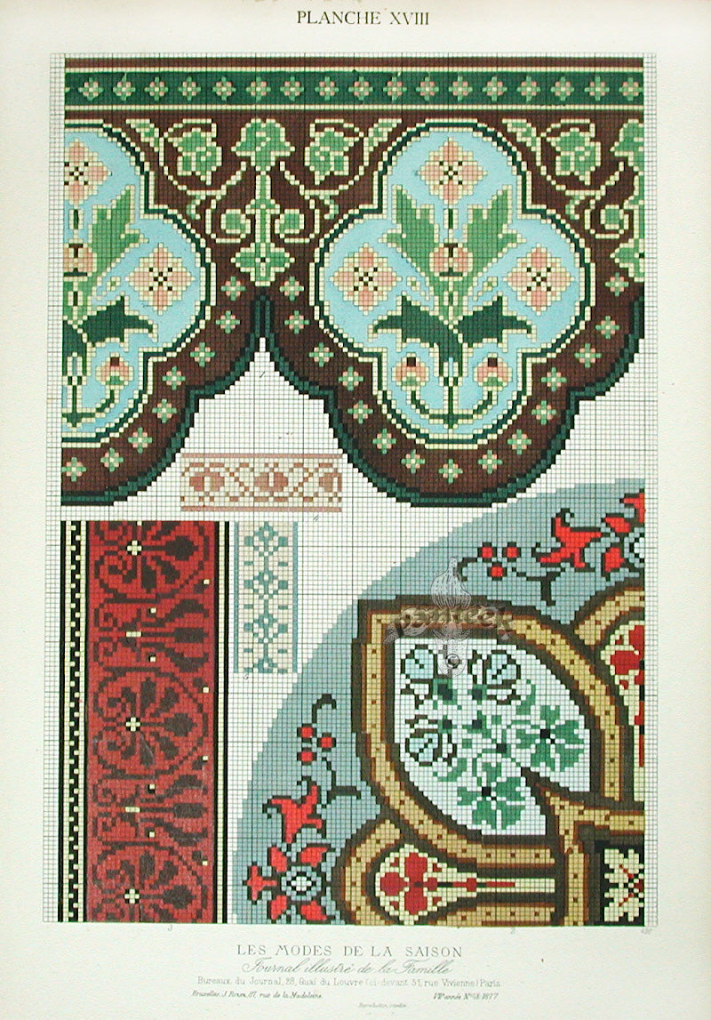 D'ouvrages De Fantaisie Deco Antique Print Home Furnishing Nature