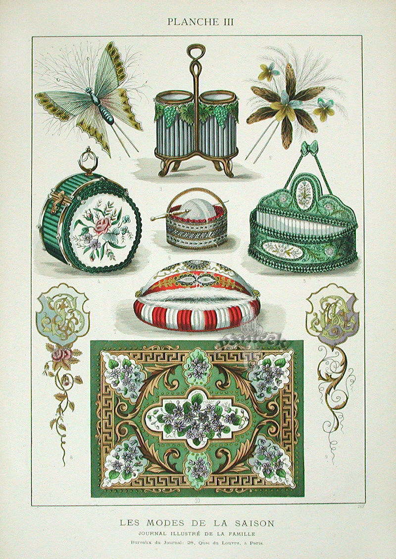 D'ouvrages De Fantaisie Deco Antique Print Home Furnishing Yarn Basket