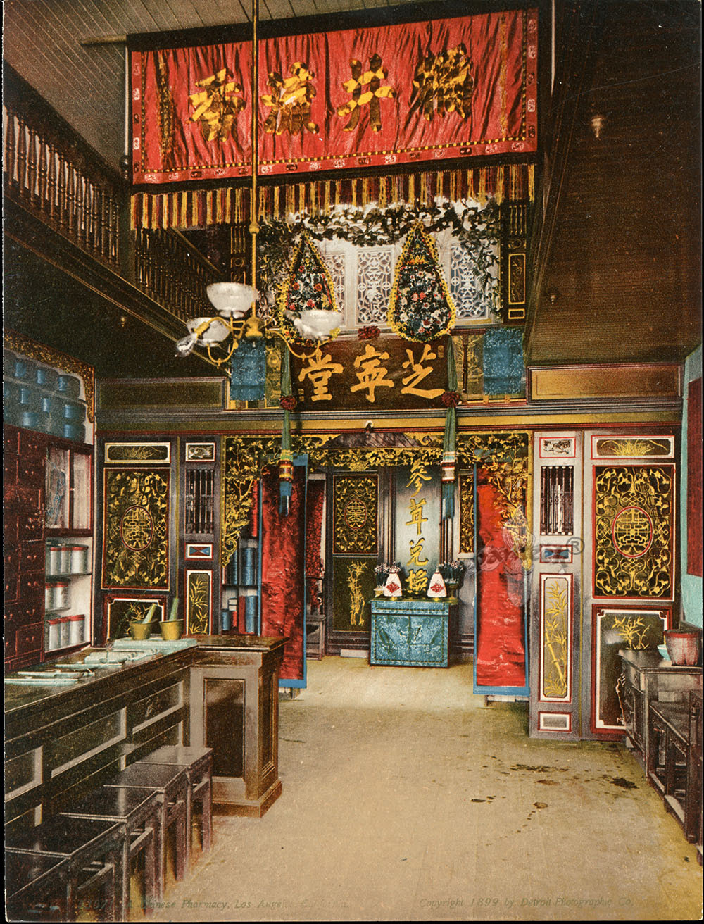 Detroit Photographic Co Prints 1898 Chinese Pharmacy, Los Angeles