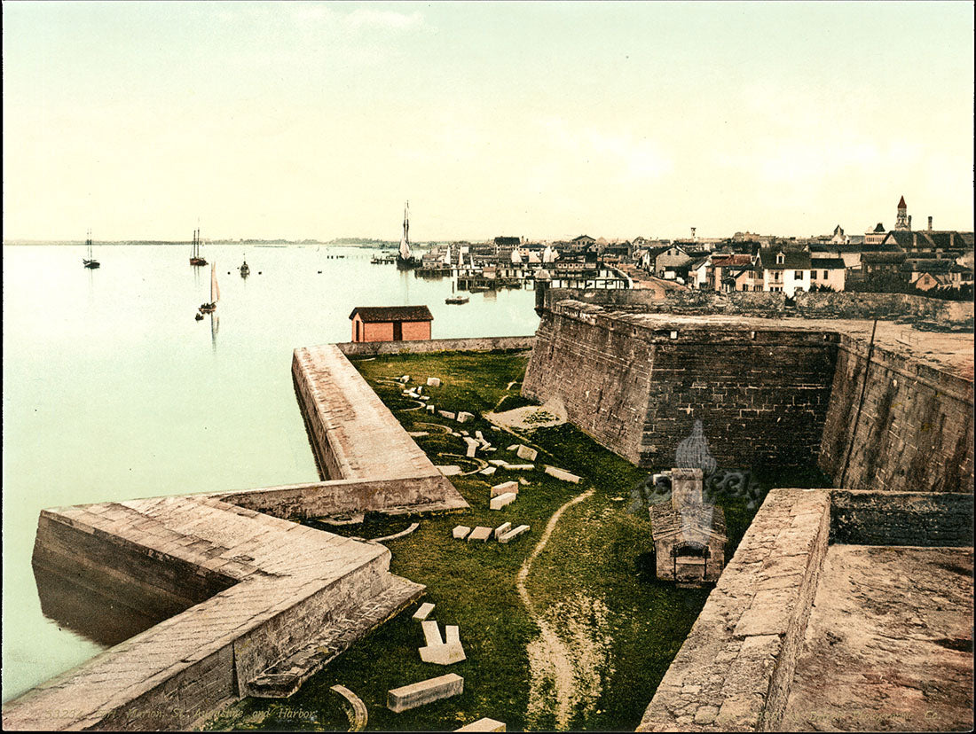 Detroit Photographic Co Prints 1898 Fort & Harbor, St. Augustine