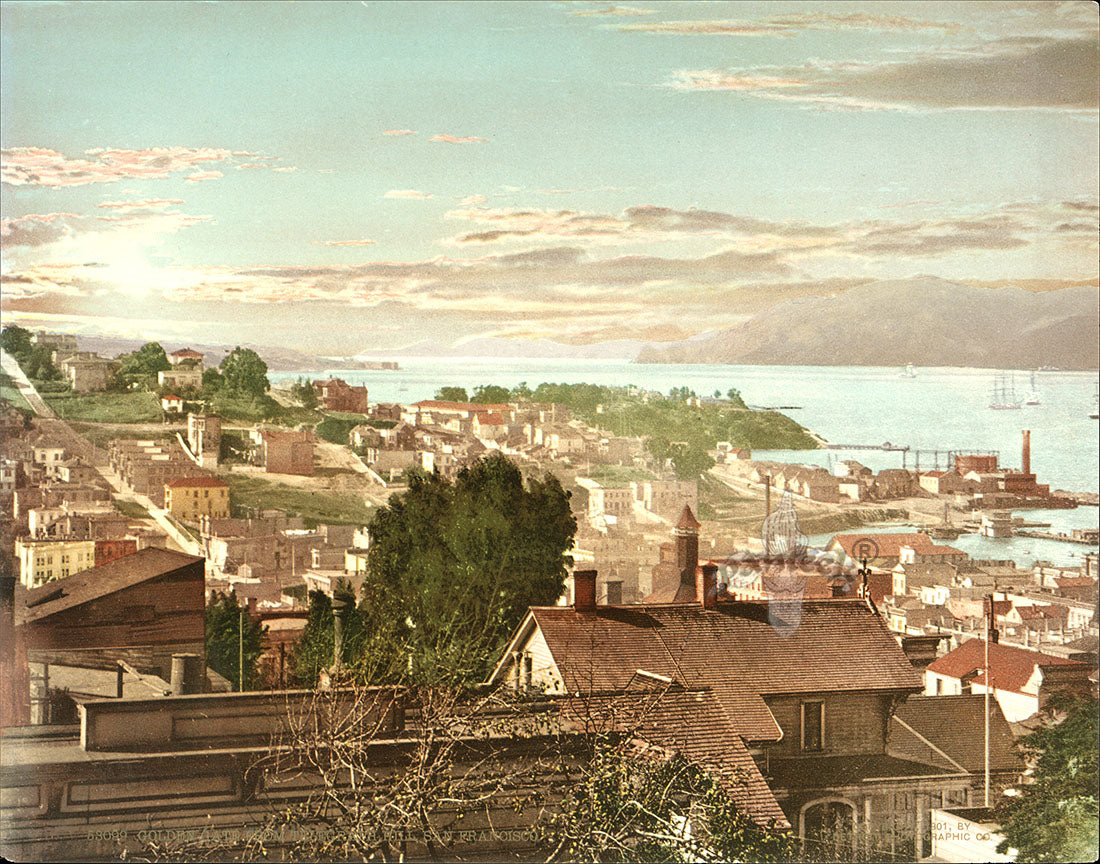 Detroit Photographic Co Prints 1898 Golden Gate no bridge, San Fran.