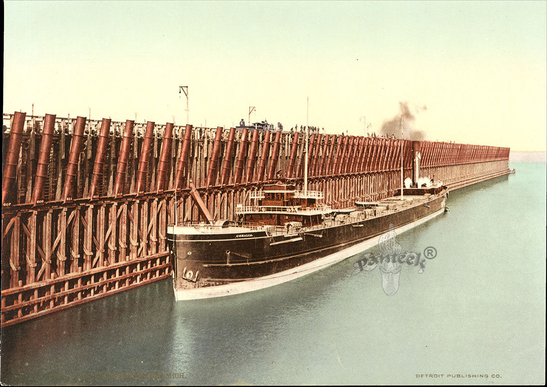 Detroit Photographic Co Prints 1898 Ore Docks, Michigan
