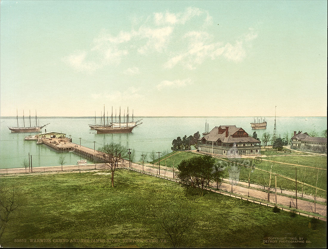Detroit Photographic Co Prints 1898 Warwick Casino, James River, VA