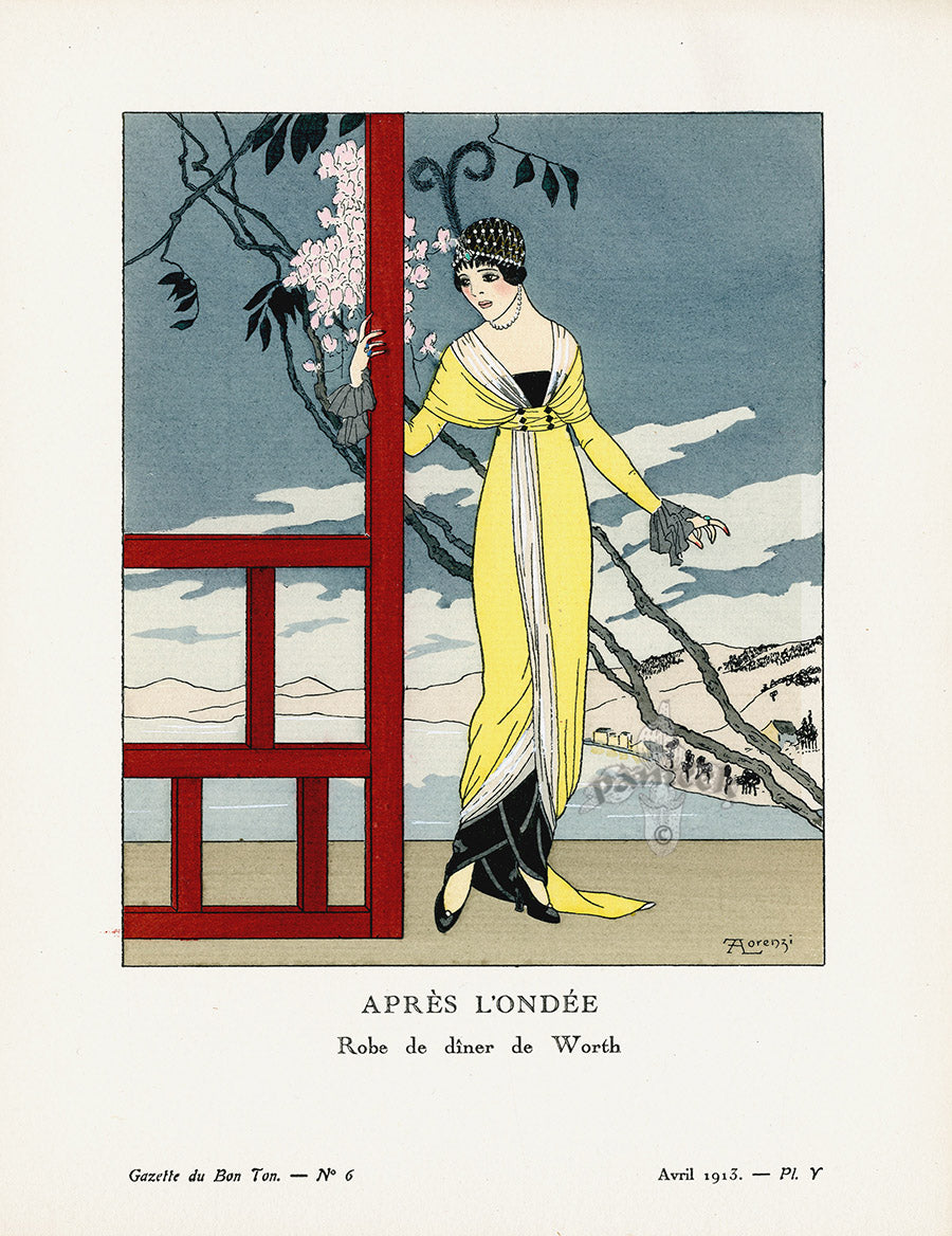 Gazette du Bon Ton 1912 Prints Apres L'Ondee, Lorenzi
