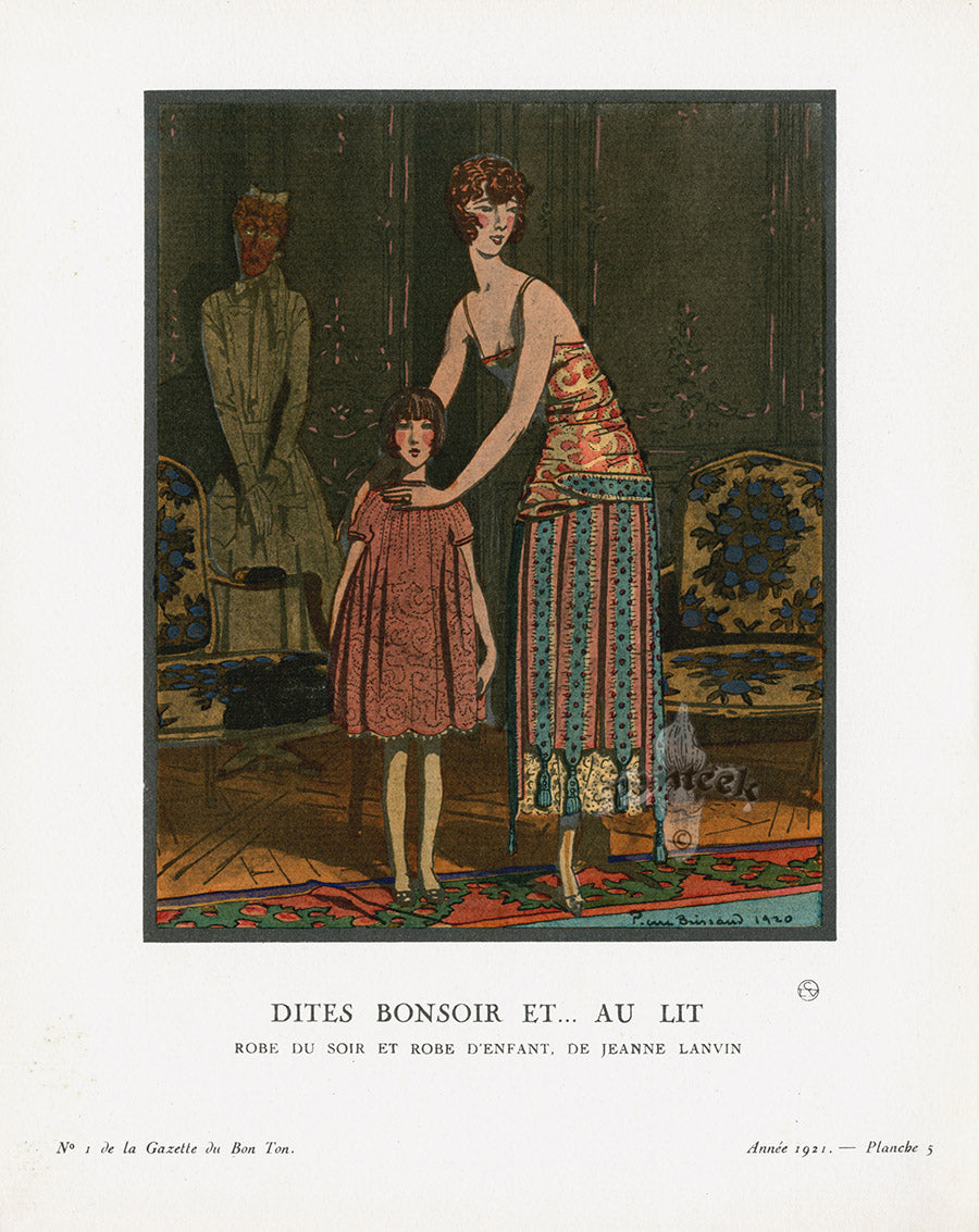 Gazette du Bon Ton 1912 Prints Dites Bonsoire Et Au Lit, Brissaud