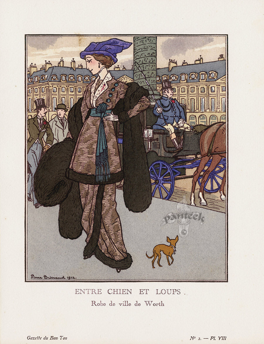 Gazette du Bon Ton 1912 Prints Entre Chien, Brissaud