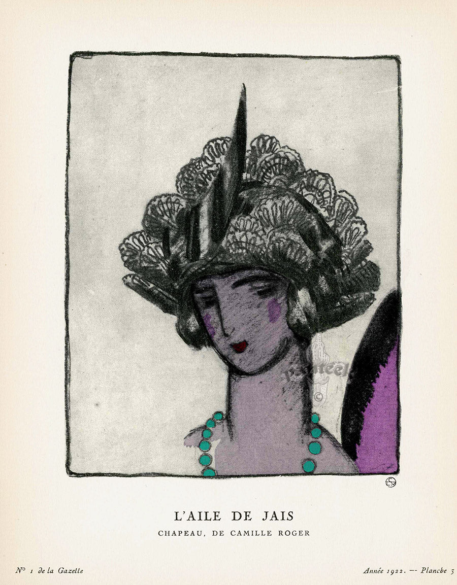 Gazette du Bon Ton 1912 Prints L'Aile de Jais