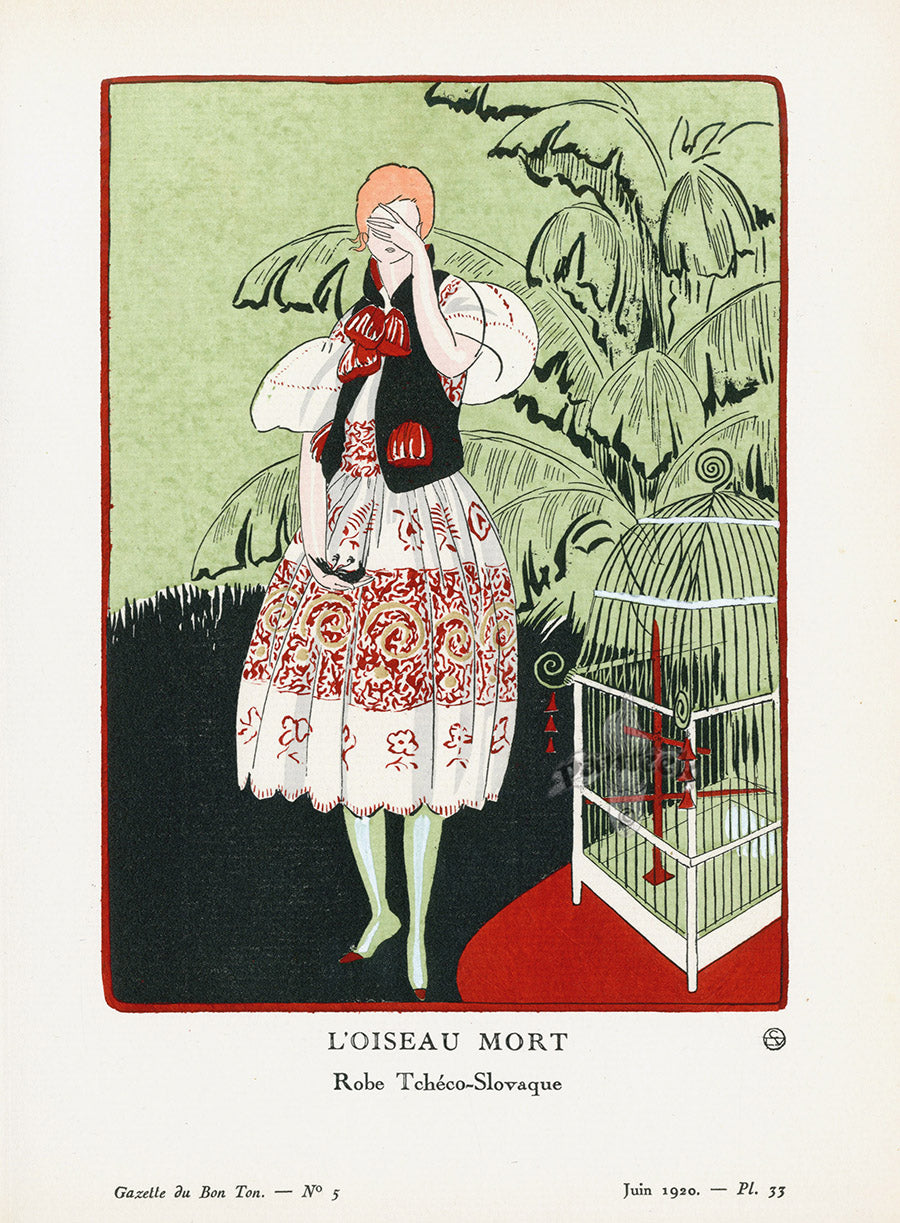 Gazette du Bon Ton 1912 Prints L'Oiseau Mort