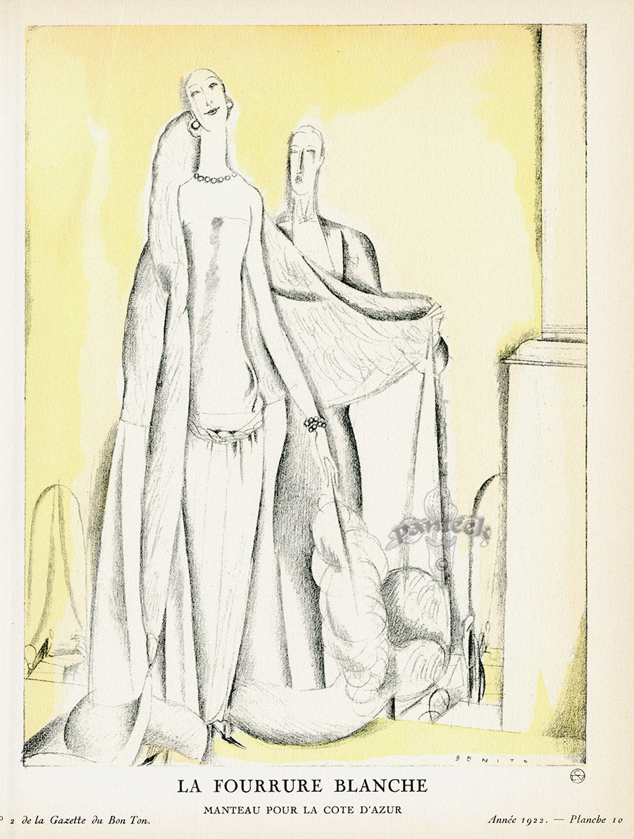 Gazette du Bon Ton 1912 Prints La Fourrure, Benito