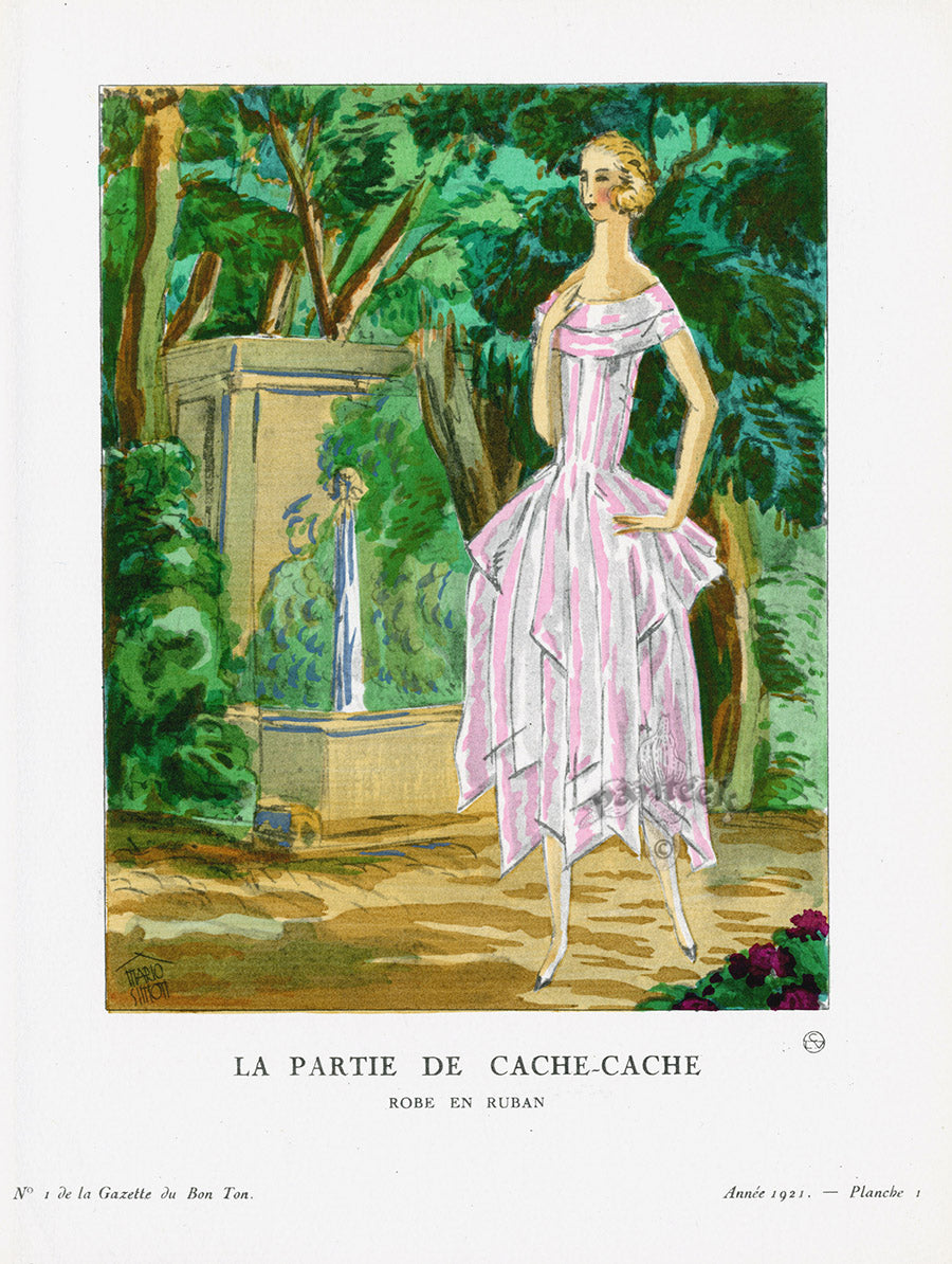 Gazette du Bon Ton 1912 Prints La Partie, Simon
