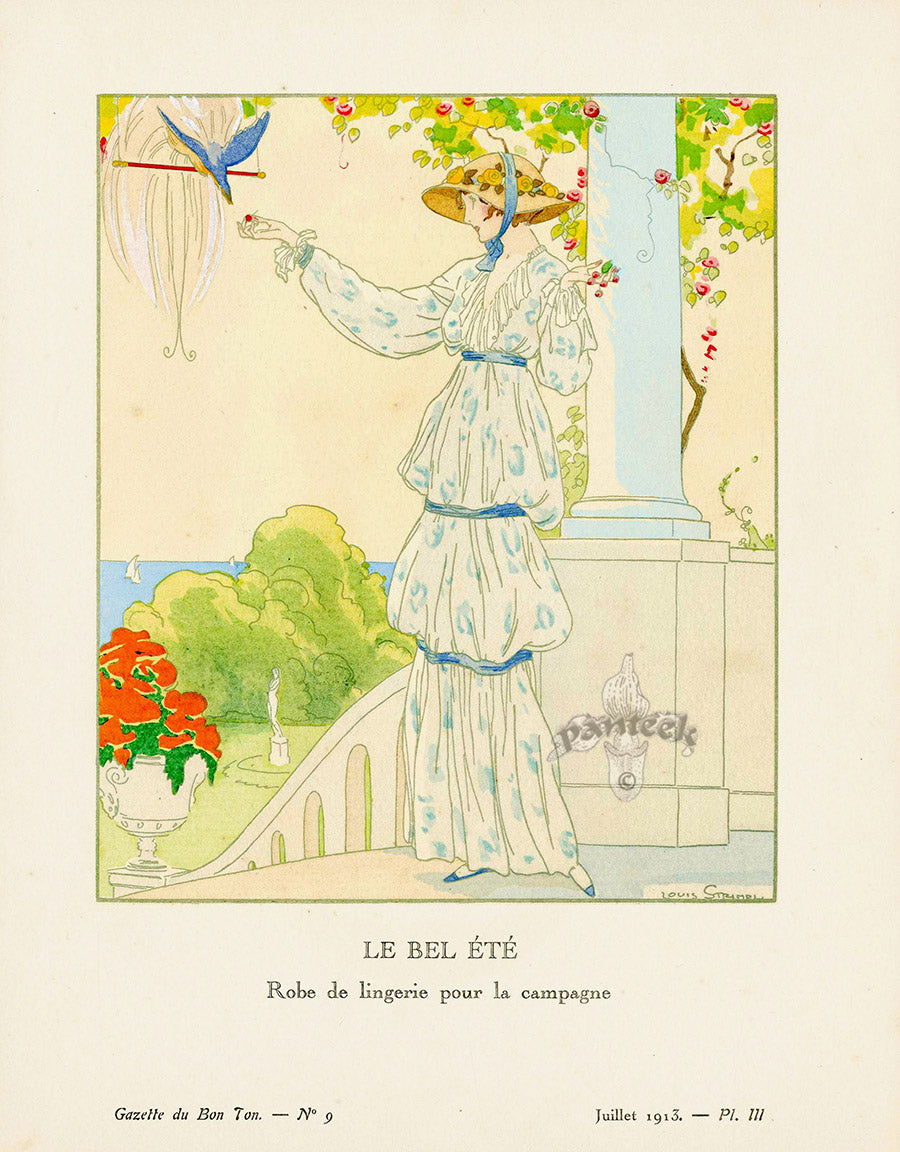 Gazette du Bon Ton 1912 Prints Le Bet Ete, Strimpl