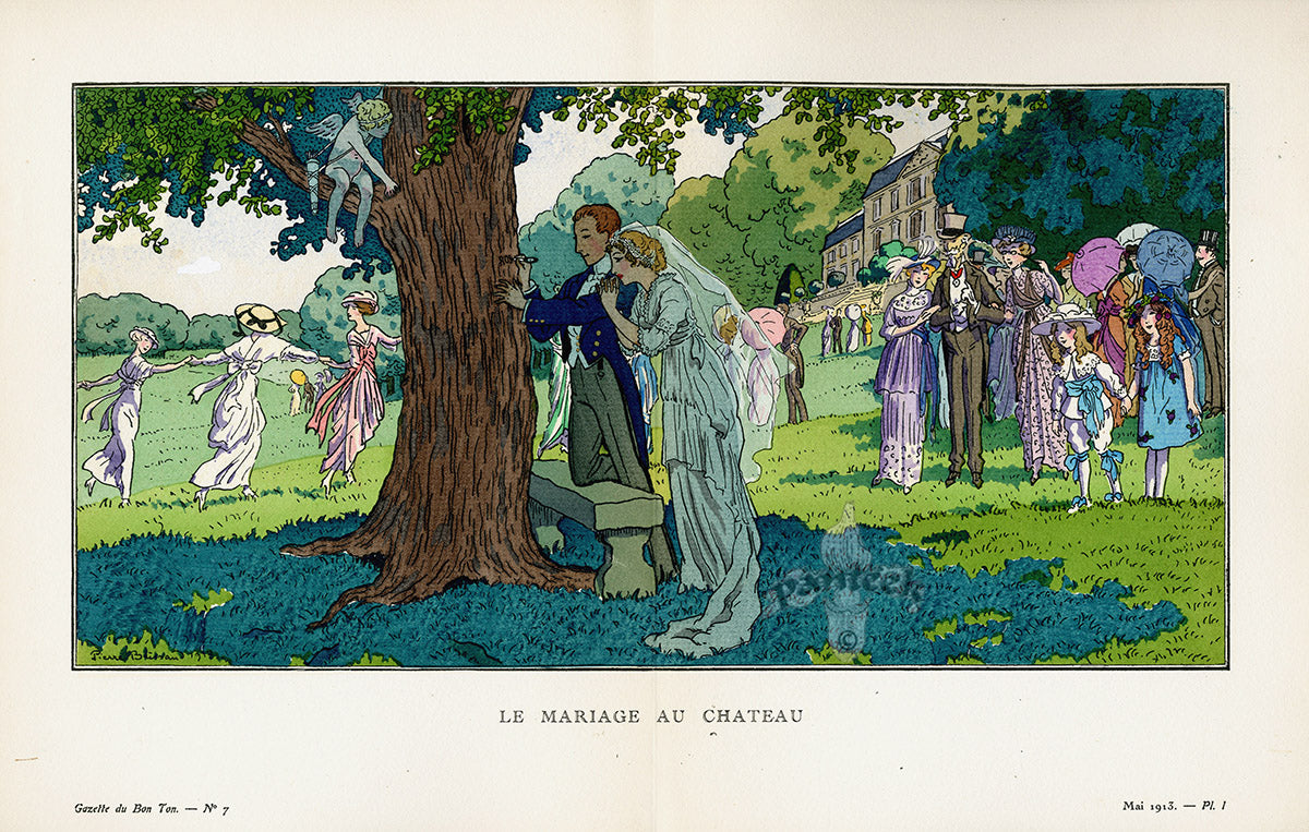 Gazette du Bon Ton 1912 Prints Le Mariage, Brissaud