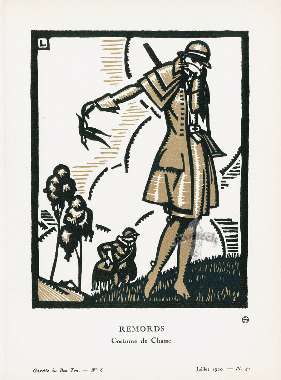 Gazette du Bon Ton 1912 Prints Remords, Leroy