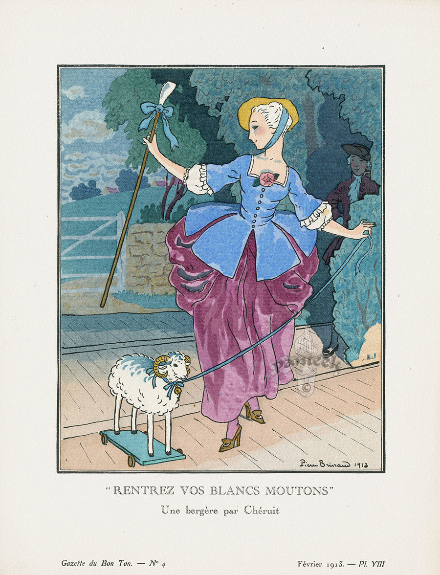 Gazette du Bon Ton 1912 Prints Rentrez Vos, Brissaud