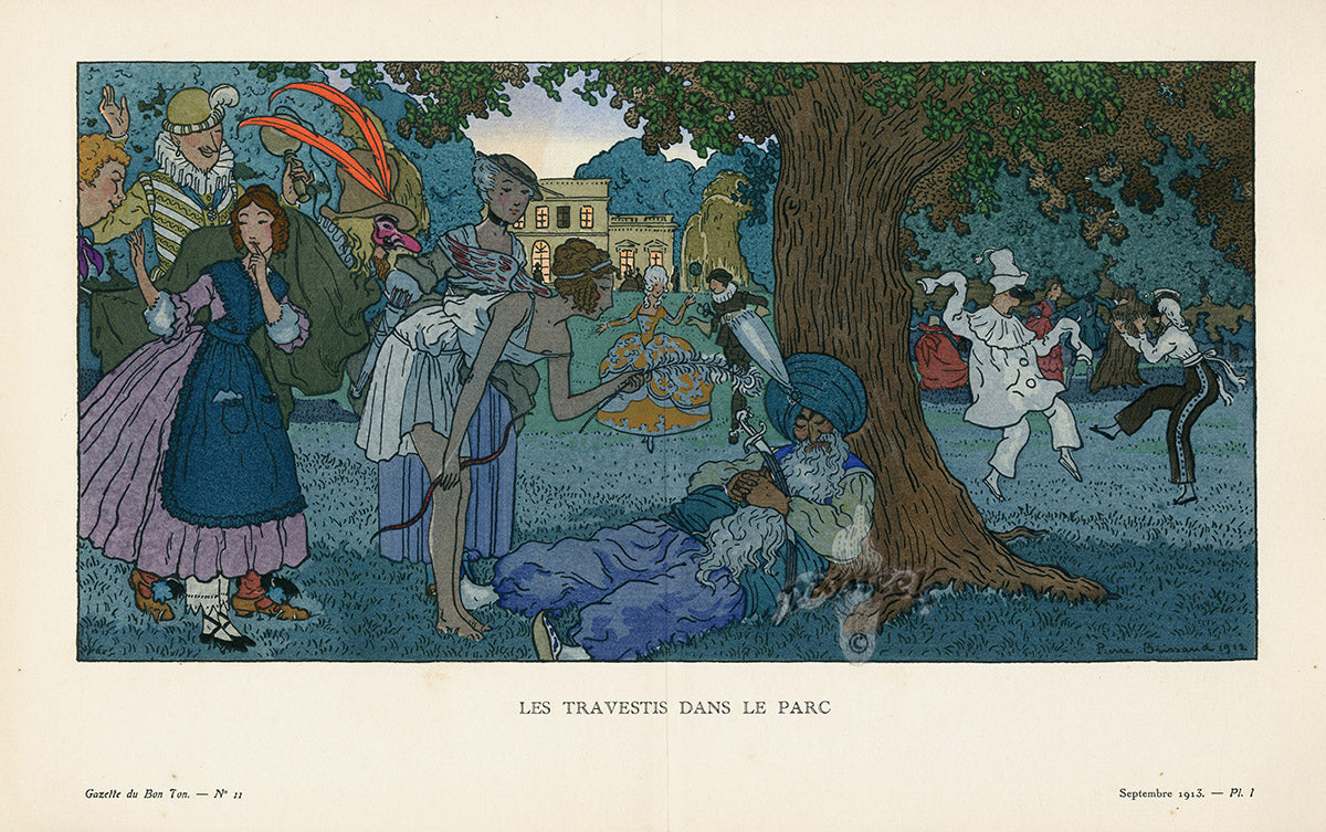Gazette du Bon Ton 1912 Prints Travestis, Brissaud