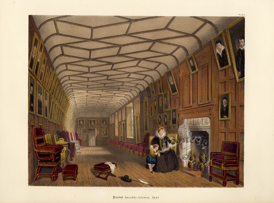 Nash Architecture Hand Colored Lithograph Knowle