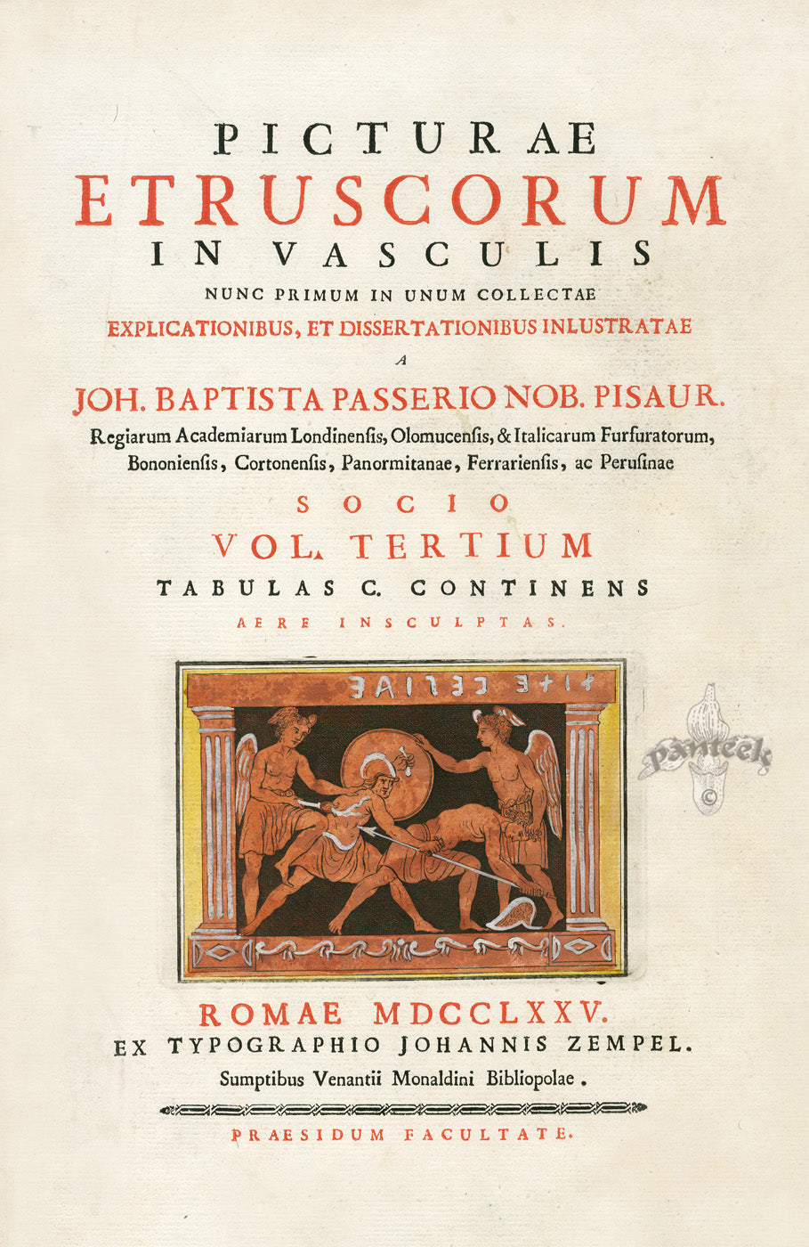 Passeri Antique Print 1775 Vases Title Page 2