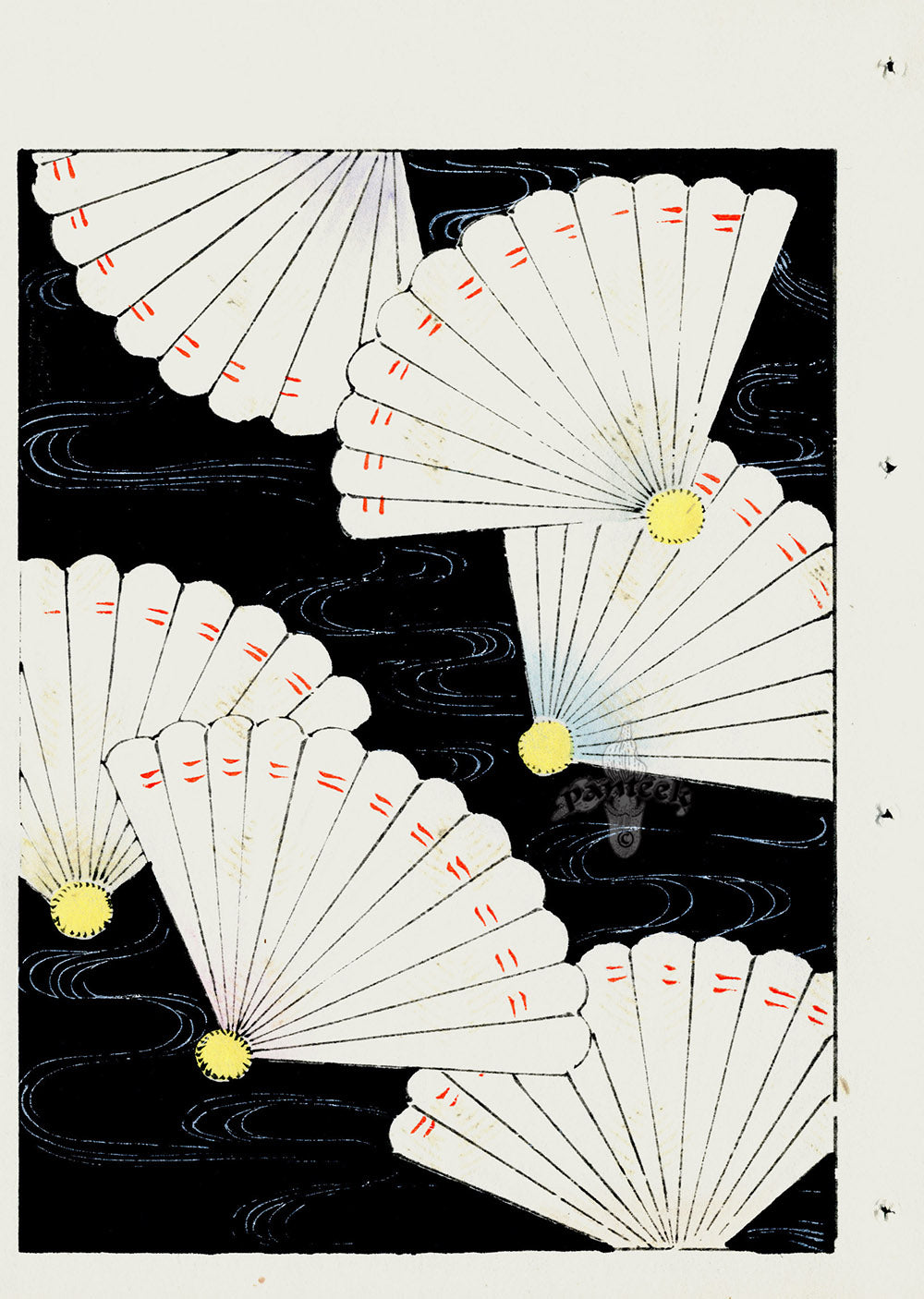 Shin-Bijutsukai Magazine White Fans on Black Design