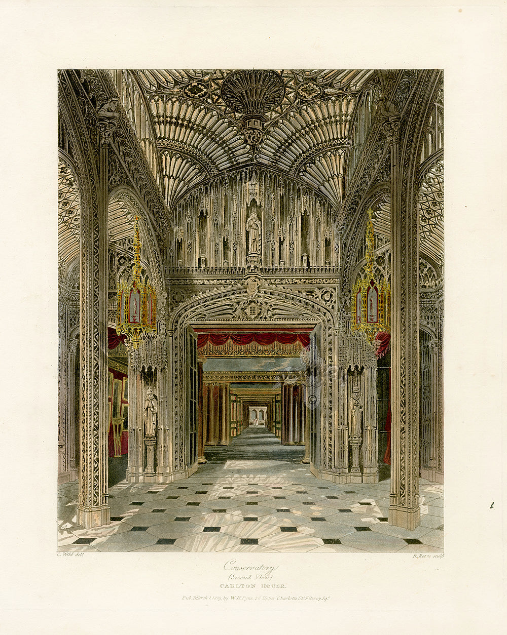 W.H. Pyne Prints 1819 Conservatory, Carlton House