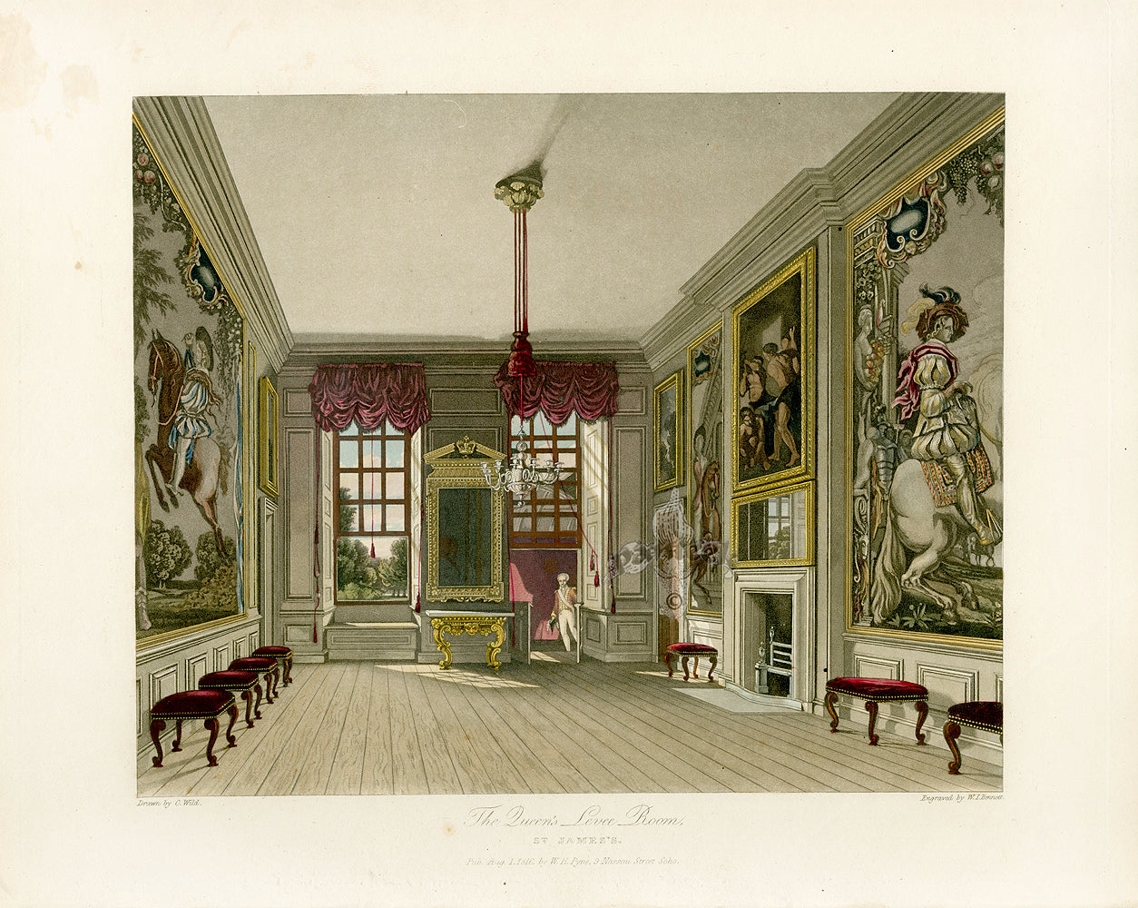 W.H. Pyne Prints 1819 Queen's Levee Room, St. James's