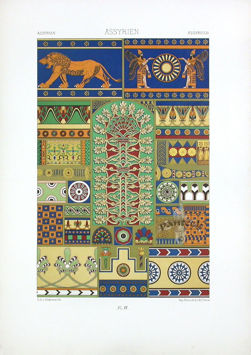 Racinet Polychrome Ornament Design Chromolithographs 1899