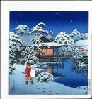 Santa in the Snow by Kawase Hasui from Wantanabe