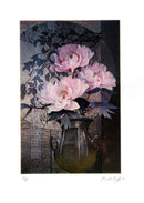 Katori Takeshi Three Peonies Japanese Mezzotint Print - Panteek Antique Prints