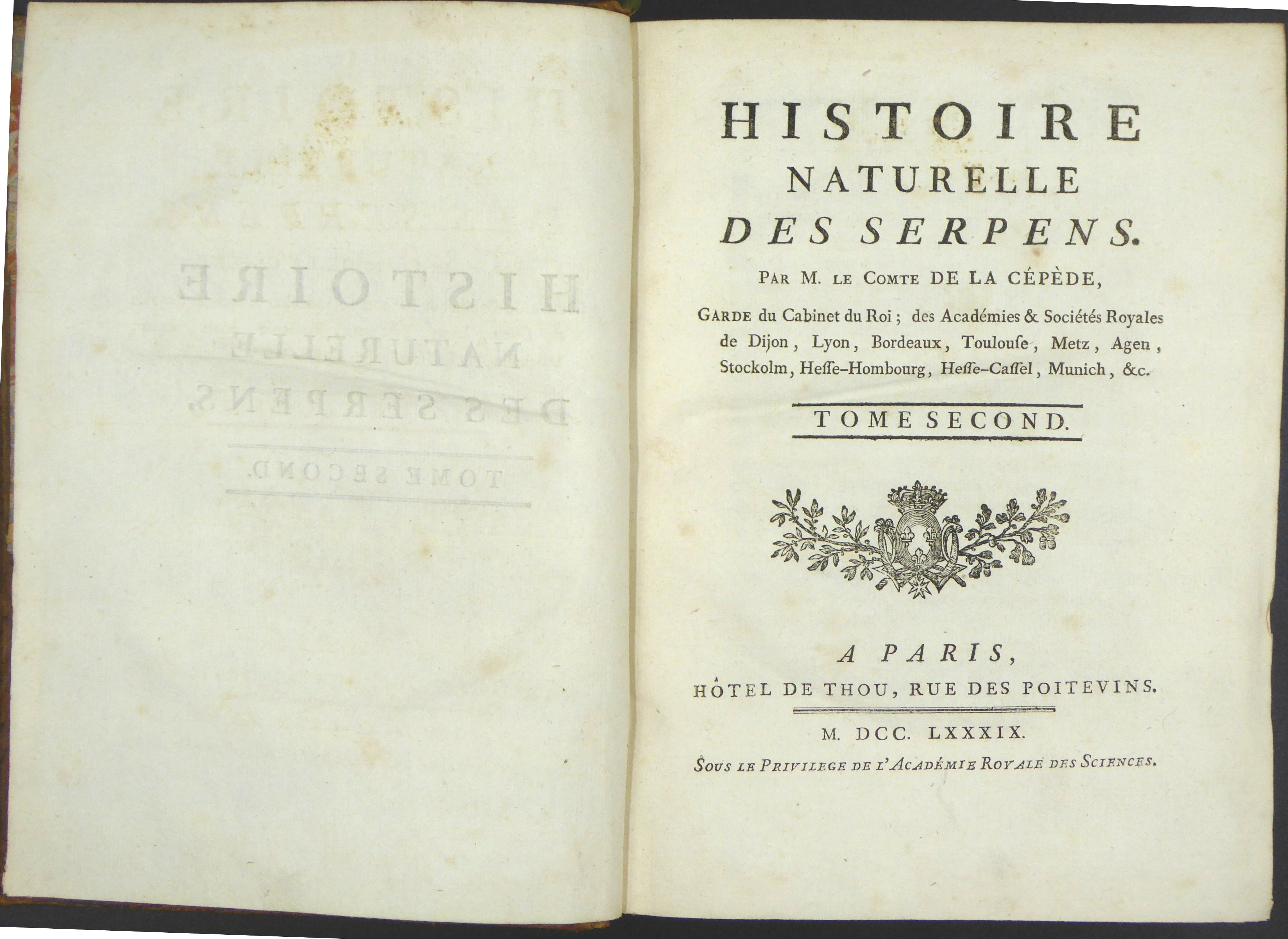 Histoire Naturelle  Des Serpens Conte De La Cepede, Cobra,Vipers, Fer de Lance Snakes - Panteek Antique Prints