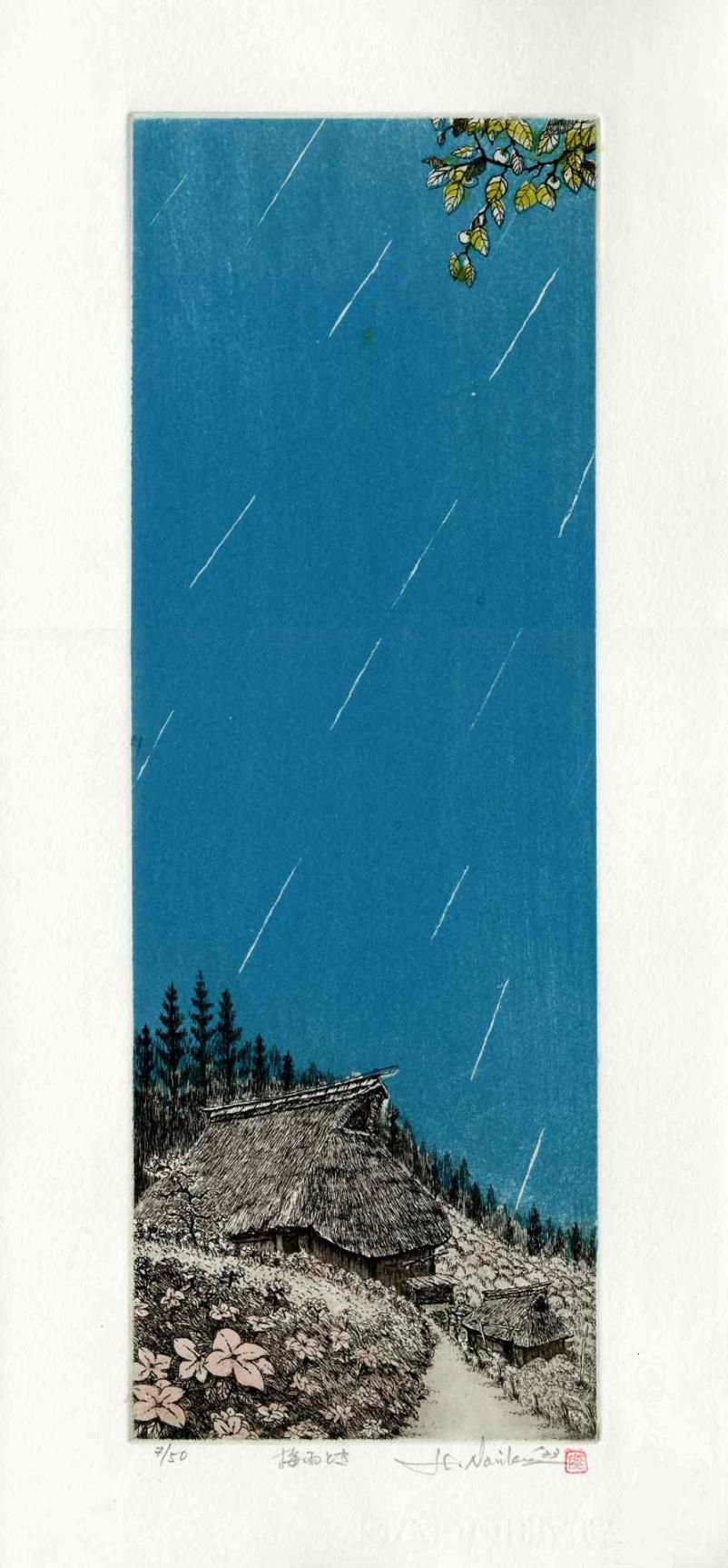 Hiroto Norikane Woodblock Print Rainy Season NKN4