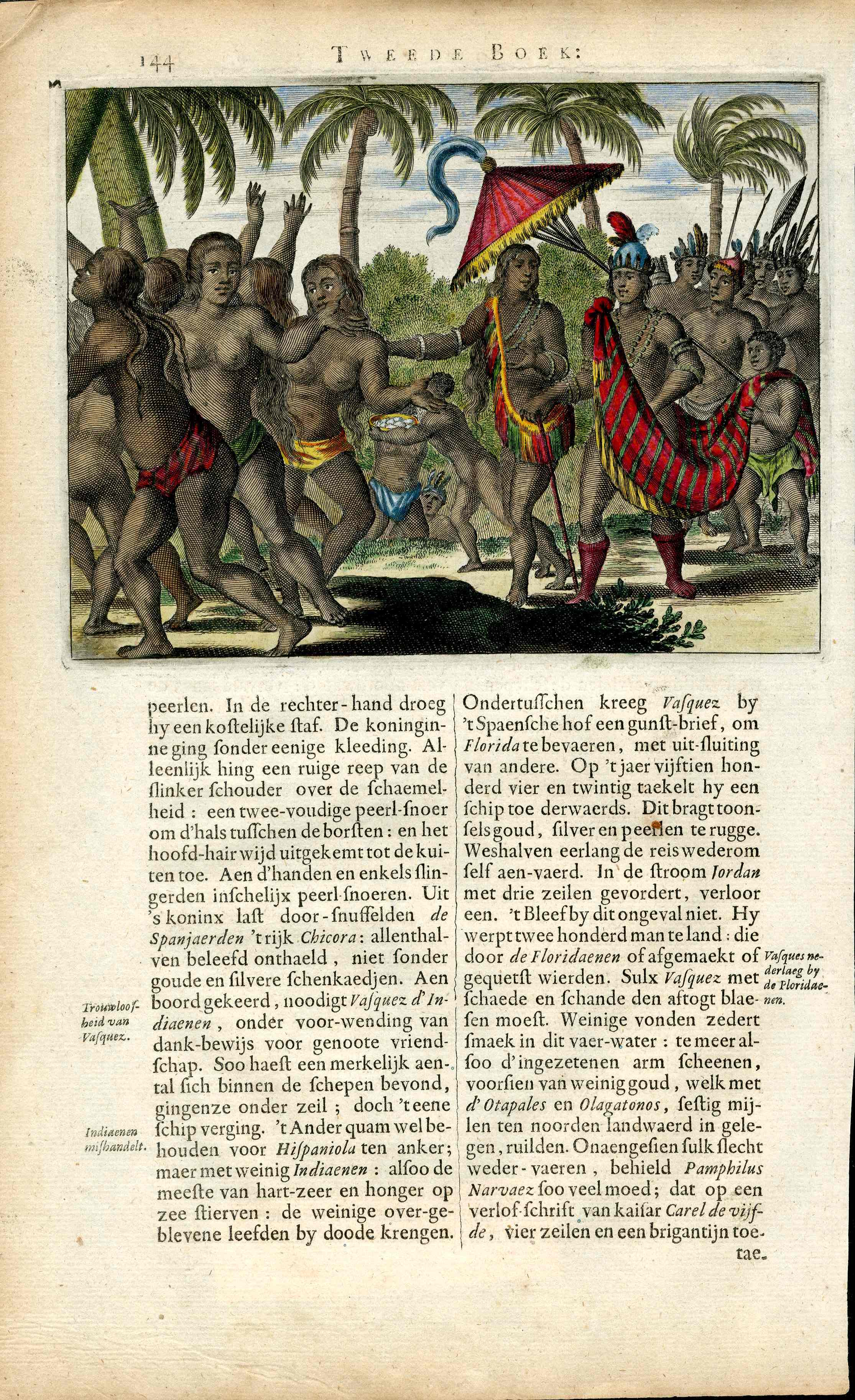 Montanus Original 1671 New World 2nd Encounter - Panteek Antique Prints