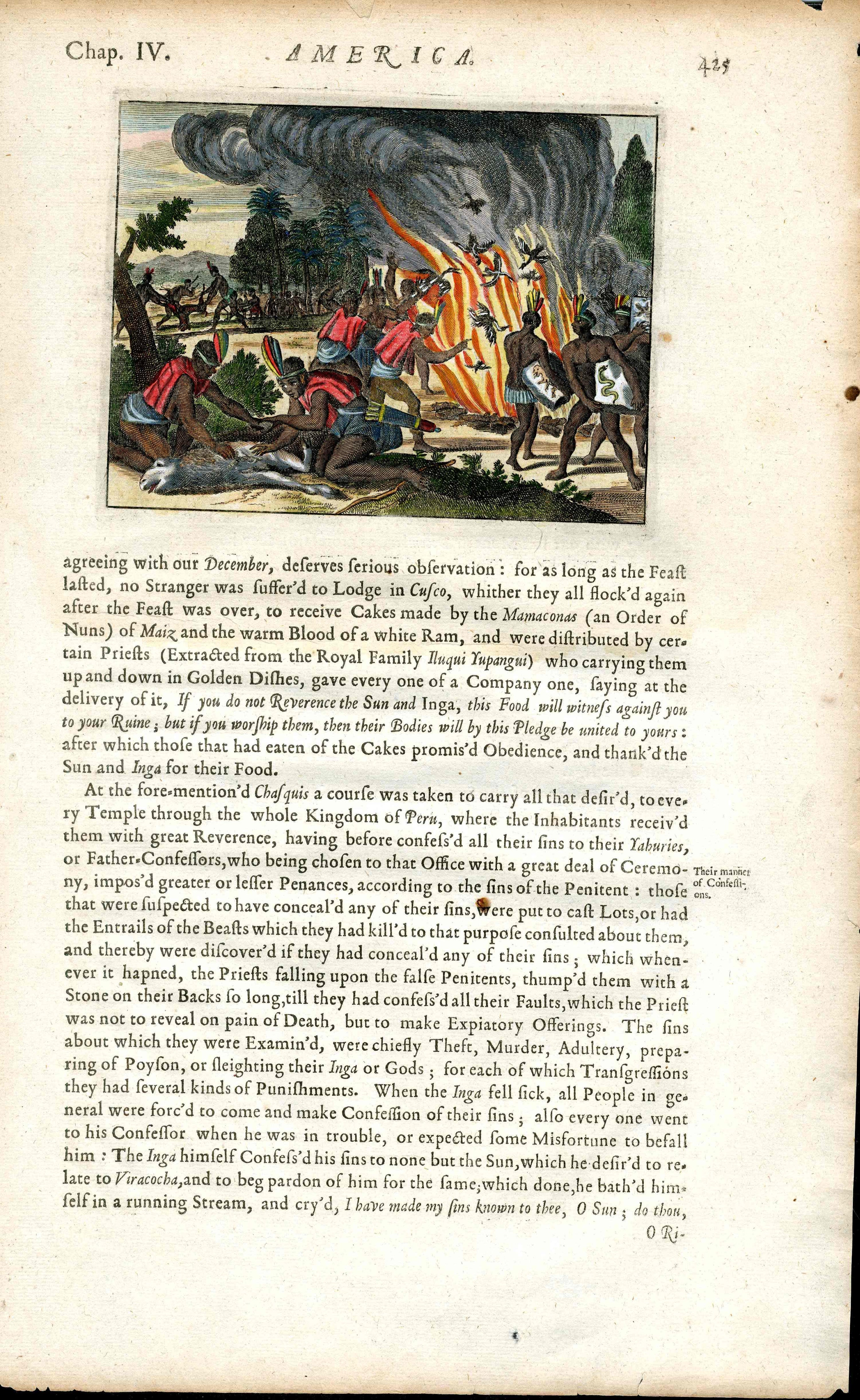 John Ogilby America 1671 Yagui Tribe Sacrifice Ram