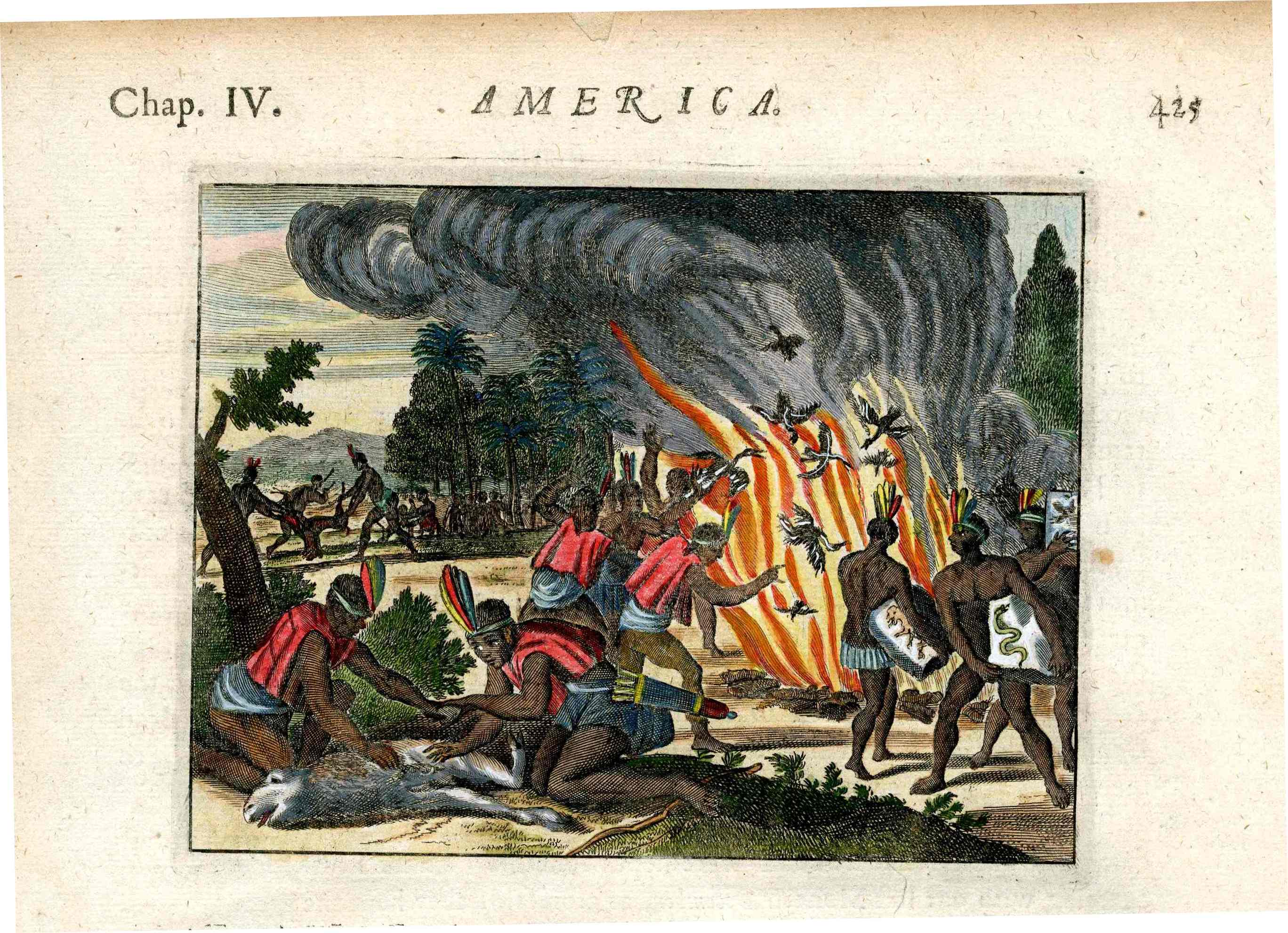 John Ogilby America 1671 Yagui Tribe Sacrifice Ram