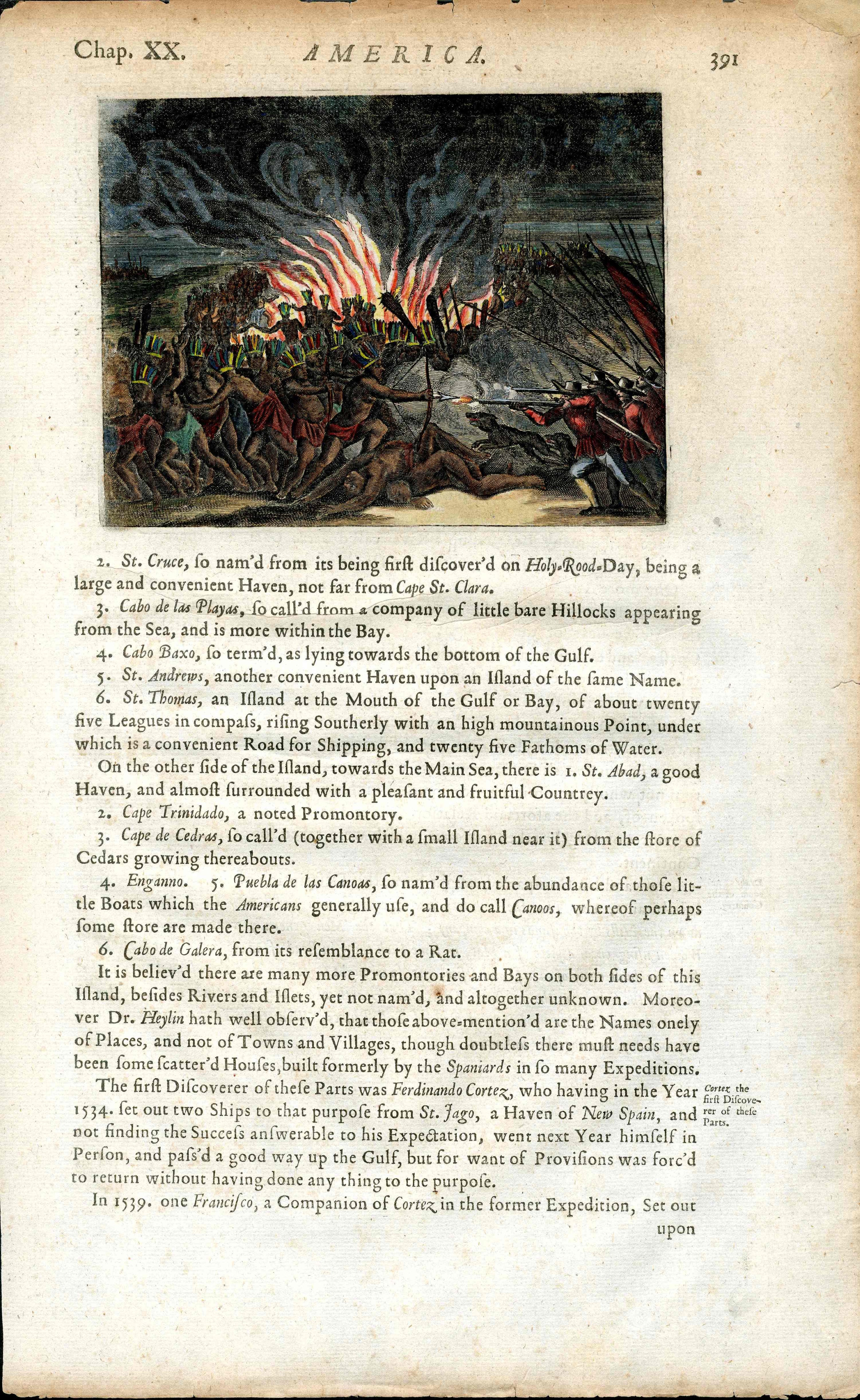 John Ogilby America 1671 Conquistador Villagra Battles Aztec