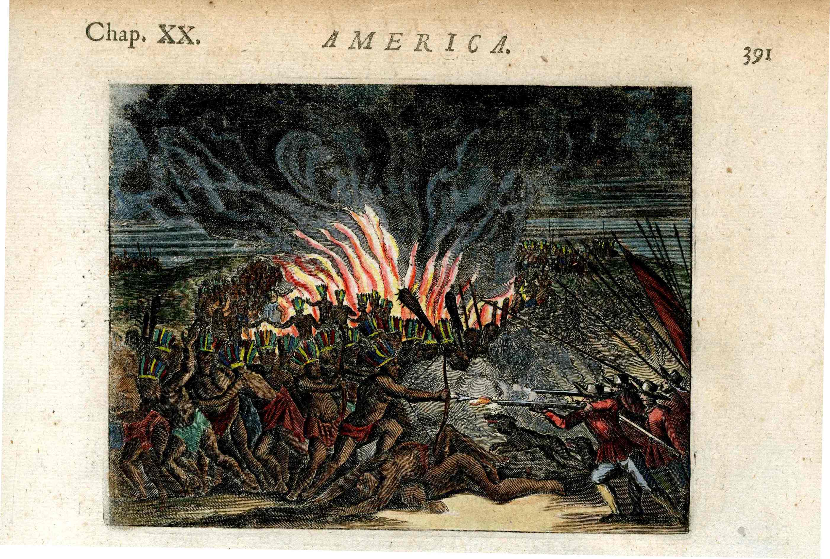 John Ogilby America 1671 Conquistador Villagra Battles Aztec